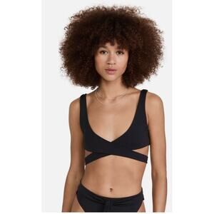 Good American 10 Ways To Wear Bikini Top Womens Size 2 Black New Swimwear S/M